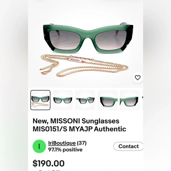 MISSONI Green Sunglasses MIS0151/S MYAJP - Picture 14 of 15